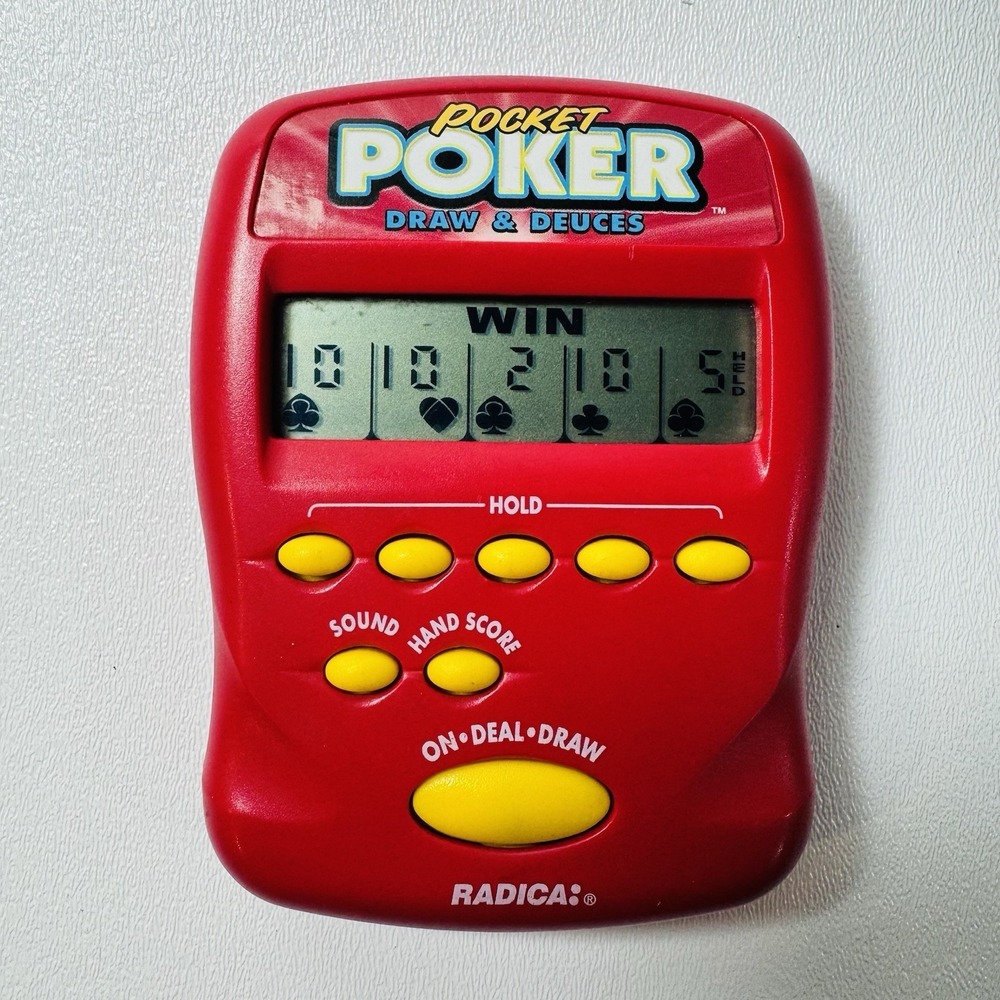 Radica Pocket Poker Draw and Deuces‎ 1997 Electronic Handheld Game Works Tested